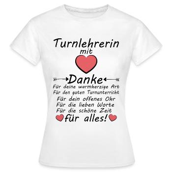 Turnlehrerin Turnen Lehrerin Danke zum Abschied - Frauen T-Shirt - Weiß - Vorne - AI Model Female 172 dark (172cm)