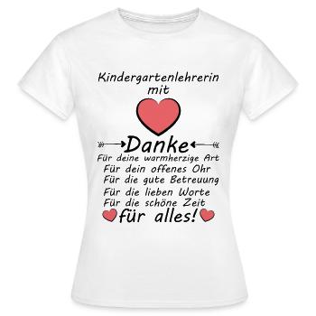 Kindergartenlehrerin Kindergarten Lehrerin Danke - Frauen T-Shirt - Weiß - Vorne - AI Model Female 172 dark (172cm)