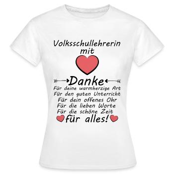 Volksschullehrerin Volksschule Lehrerin Abschied - Frauen T-Shirt - Weiß - Vorne - AI Model Female 172 dark (172cm)