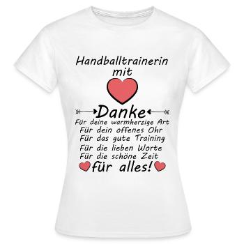 Beste Handballtrainerin Danke zum Abschied - Frauen T-Shirt - Weiß - Vorne - AI Model Female 172 dark (172cm)