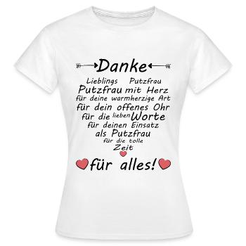 Beste Putzfrau Danke Lieblings zum Abschied - Frauen T-Shirt - Weiß - Vorne - AI Model Female 172 dark (172cm)