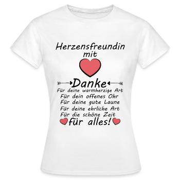 Herzensfreundin Geburtstag Abschied Danke sagen - Frauen T-Shirt - Weiß - Vorne - AI Model Female 172 dark (172cm)