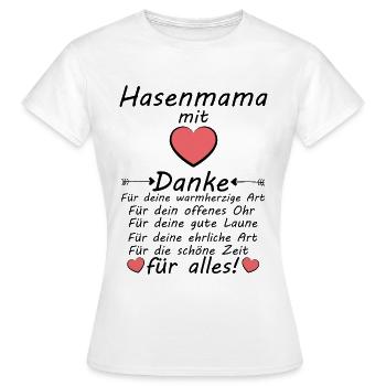 Beste Hasenmama Danke sagen Muttertag - Frauen T-Shirt - Weiß - Vorne - AI Model Female 172 dark (172cm)