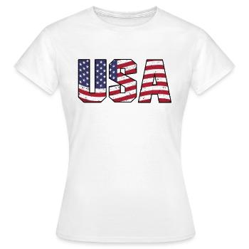 États-Unis - T-shirt Femme - blanc - Devant - AI Model Female 172 dark (172cm)