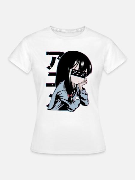 Anime Schulmädchen - T-shirt dam - vit
