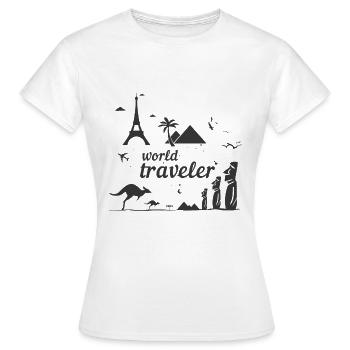 World Travel Travel Addicted - Women's T-Shirt - white - Front - AI Model Female 172 dark (172cm)