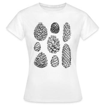 Pine cones Pine cones Spruce cones - Women's T-Shirt - white - Front - AI Model Female 172 dark (172cm)