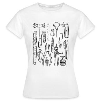 Goldschmied Werkzeug - Frauen T-Shirt - Weiß - Vorne - AI Model Female 172 dark (172cm)
