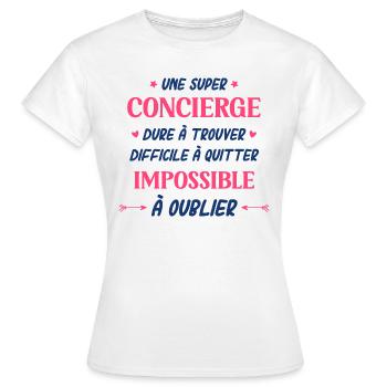 Super concierge - T-shirt Femme - blanc - Devant - AI Model Female 172 dark (172cm)