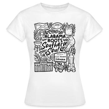 Racines de l’Alabama – Soul du Sud - T-shirt Femme - blanc - Devant - AI Model Female 172 dark (172cm)