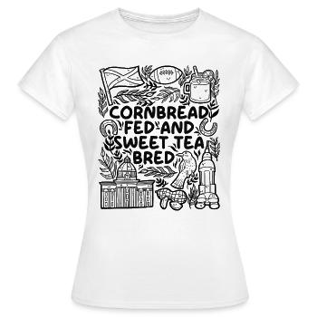 Amour du pain de maïs et thé sucré Soul - T-shirt Femme - blanc - Devant - AI Model Female 172 dark (172cm)