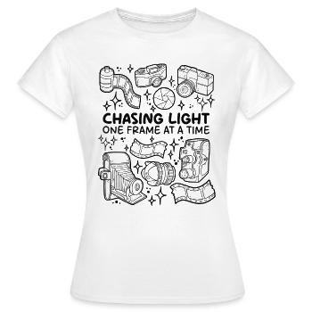 Chasing Light – Frame by Frame - Women's T-Shirt - white - Front - AI Model Female 172 dark (172cm)