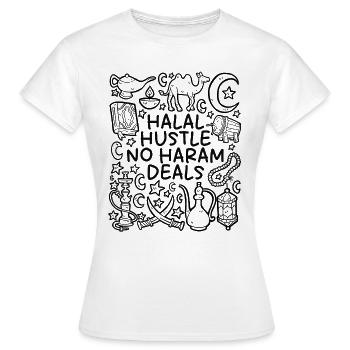 Halal Hustle – Keine Haram Deals - Frauen T-Shirt - Weiß - Vorne - AI Model Female 172 dark (172cm)