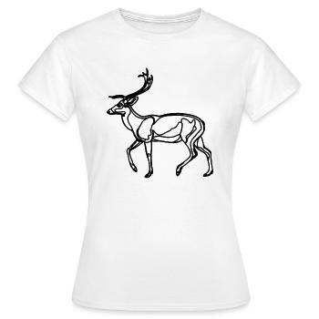 Drawing of the deer - Women's T-Shirt - white - Front - AI Model Female 172 dark (172cm)