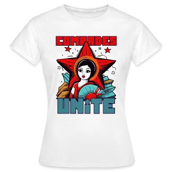 Camarades, unissez-vous ! Une parodie socialiste - T-shirt Femme - blanc - Devant - AI Model Female 172 dark (172cm)