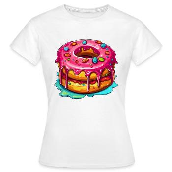 Der glasierte Doppel Donut - Frauen T-Shirt - Weiß - Vorne - AI Model Female 172 dark (172cm)