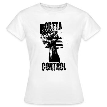 Les États-Unis hors de contrôle, le poing de la liberté - T-shirt Femme - blanc - Devant - AI Model Female 172 dark (172cm)