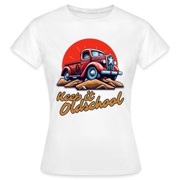 Behalte es altmodisch: Ein Pick-up-Truck - Frauen T-Shirt - Weiß - Vorne - AI Model Female 172 dark (172cm)