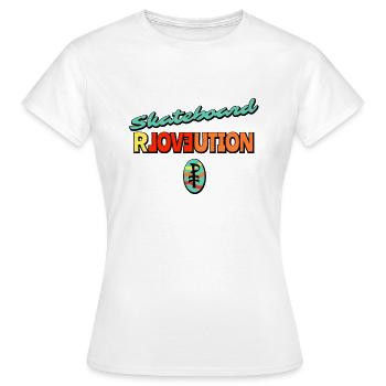 Révolution du skateboard et déclaration d’amour - T-shirt Femme - blanc - Devant - AI Model Female 172 dark (172cm)