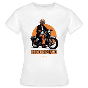 Roulez en toute tranquillité, motard - T-shirt Femme - blanc - Devant - AI Model Female 172 dark (172cm)