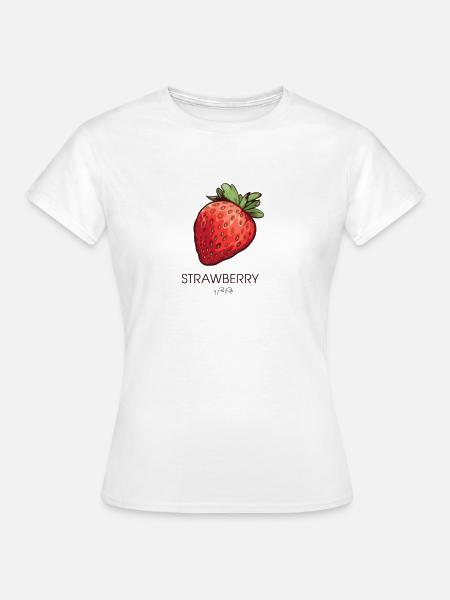 Einfache Erdbeere - Frauen T-Shirt - Weiß