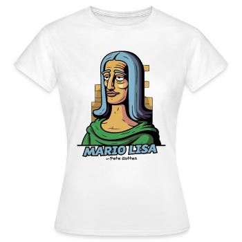 Mario Lisa est meilleur que la Mona de Lisa - T-shirt Femme - blanc - Devant - AI Model Female 172 dark (172cm)