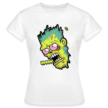Cartoon Zombie sagt Nein - Frauen T-Shirt - Weiß - Vorne - AI Model Female 172 dark (172cm)