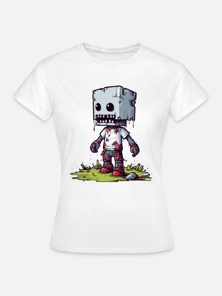 Pixeliger Pixel Zombie - Frauen T-Shirt - Weiß