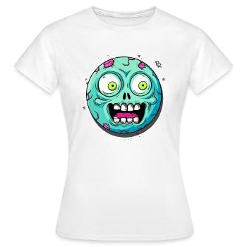 Eyes wide open: Shock, a zombie - Women's T-Shirt - white - Front - AI Model Female 172 dark (172cm)