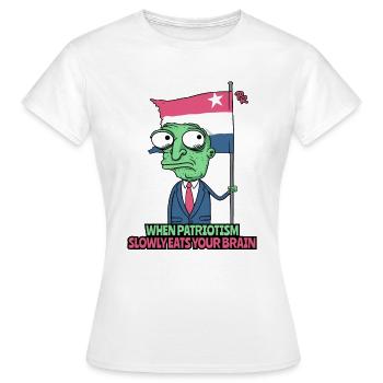 Trop de patriotisme mange les cerveaux, patriote zombie - T-shirt Femme - blanc - Devant - AI Model Female 172 dark (172cm)