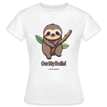 Niedlicher Faultier mit Aua - Frauen T-Shirt - Weiß - Vorne - AI Model Female 172 dark (172cm)
