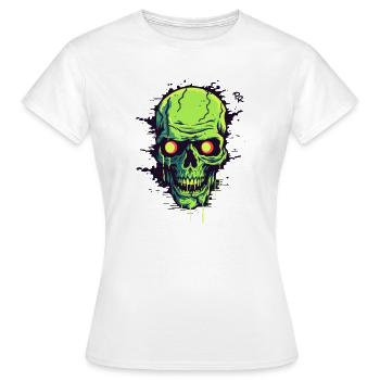 Riss in der Wand: Totenkopf - Frauen T-Shirt - Weiß - Vorne - AI Model Female 172 dark (172cm)