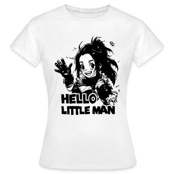 guerrier d’anime mignon : bonjour petit homme - T-shirt Femme - blanc - Devant - AI Model Female 172 dark (172cm)