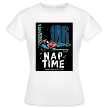 Éducation des sans-abri, siestes en plein air - T-shirt Femme - blanc - Devant - AI Model Female 172 dark (172cm)