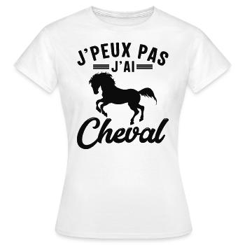 Je Peux Pas J'ai Cheval - T-shirt Femme - blanc - Devant - AI Model Female 172 dark (172cm)