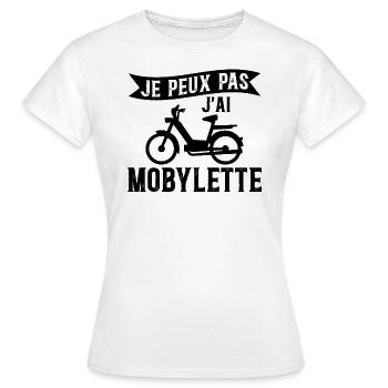 Je Peux Pas J'ai Mobylette - Mobilette Moto Cadeau - T-shirt Femme - blanc - Devant - AI Model Female 172 dark (172cm)