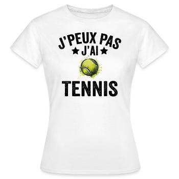 Je Peux Pas J'ai Tennis - T-shirt Femme - blanc - Devant - AI Model Female 172 dark (172cm)