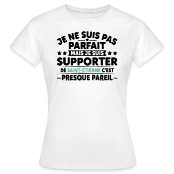 Supporter De Saint Étienne - T-shirt Femme - blanc - Devant - AI Model Female 172 dark (172cm)
