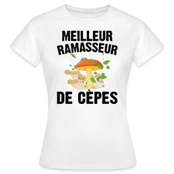 Meilleur Ramasseur De Cèpes Champignon Cadeau Cèpe - T-shirt Femme - blanc - Devant - AI Model Female 172 dark (172cm)