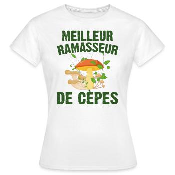 Meilleur Ramasseur De Cèpes Champignon Cadeau Cèpe - T-shirt Femme - blanc - Devant - AI Model Female 172 dark (172cm)