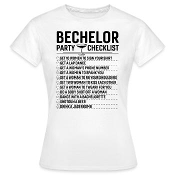 Checklist for the Bechlor Festival - Women's T-Shirt - white - Front - AI Model Female 172 dark (172cm)
