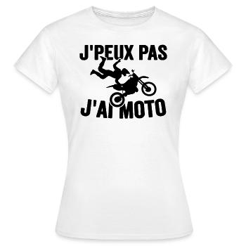 Je Peux Pas J'ai Moto Humour Cadeau Anniversaire - T-shirt Femme - blanc - Devant - AI Model Female 172 dark (172cm)
