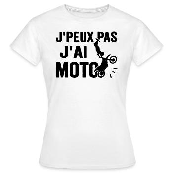 Je Peux Pas J'ai Moto Humour Cadeau Anniversaire - T-shirt Femme - blanc - Devant - AI Model Female 172 dark (172cm)