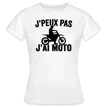 Je Peux Pas J'ai Moto Humour Cadeau Anniversaire - T-shirt Femme - blanc - Devant - AI Model Female 172 dark (172cm)