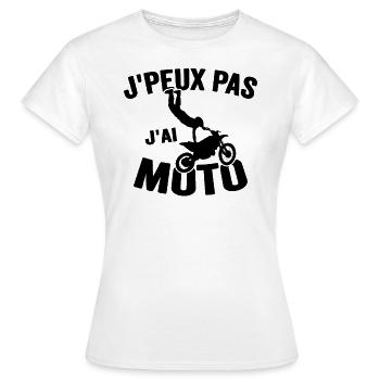 Je Peux Pas J'ai Moto Humour Cadeau Anniversaire - T-shirt Femme - blanc - Devant - AI Model Female 172 dark (172cm)