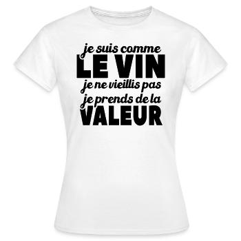 Je Suis Comme Le Vin - T-shirt Femme - blanc - Devant - AI Model Female 172 dark (172cm)
