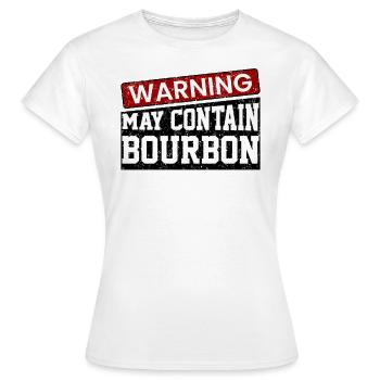 Warnung kann Bourbon enthalten - Frauen T-Shirt - Weiß - Vorne - AI Model Female 172 dark (172cm)