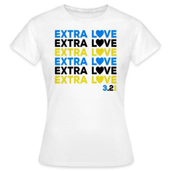 Syndrome de Down Chromosomes Extra Amour Extra - T-shirt Femme - blanc - Devant - AI Model Female 172 dark (172cm)