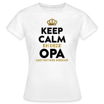 Opa Lost Het Wel Weer Op - T-shirt Femme - blanc - Devant - AI Model Female 172 dark (172cm)