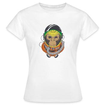 singe en combinaison spatiale - T-shirt Femme - blanc - Devant - AI Model Female 172 dark (172cm)